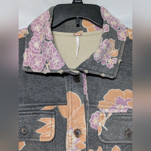 Free People Women's Floral Printed Ruby Oversized Boxy Button Up Jacket, XS - Picture 9 of 15